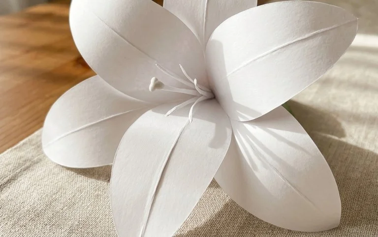 How to make paper Easter Lily flower, free template